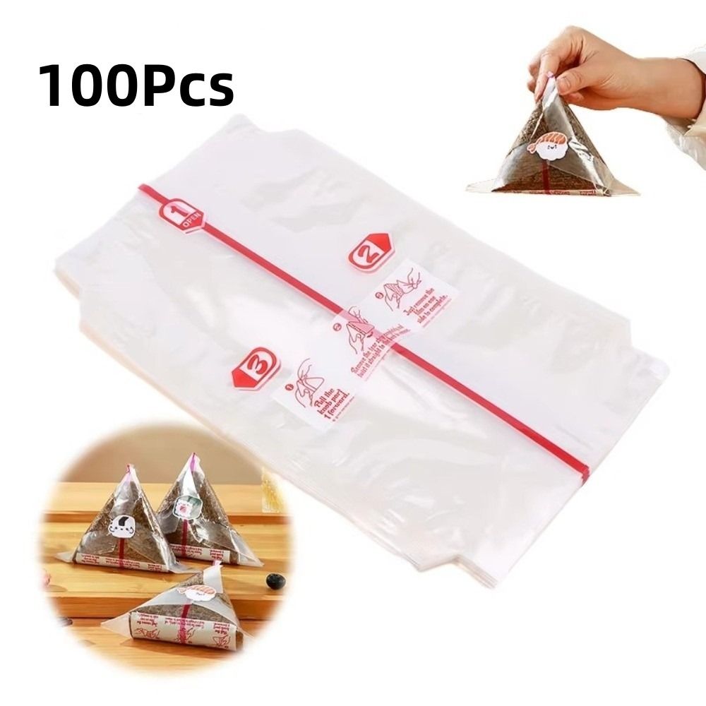 Packaging - 100개입 PP 일회용 삼각형 밥주먹밥 포장지