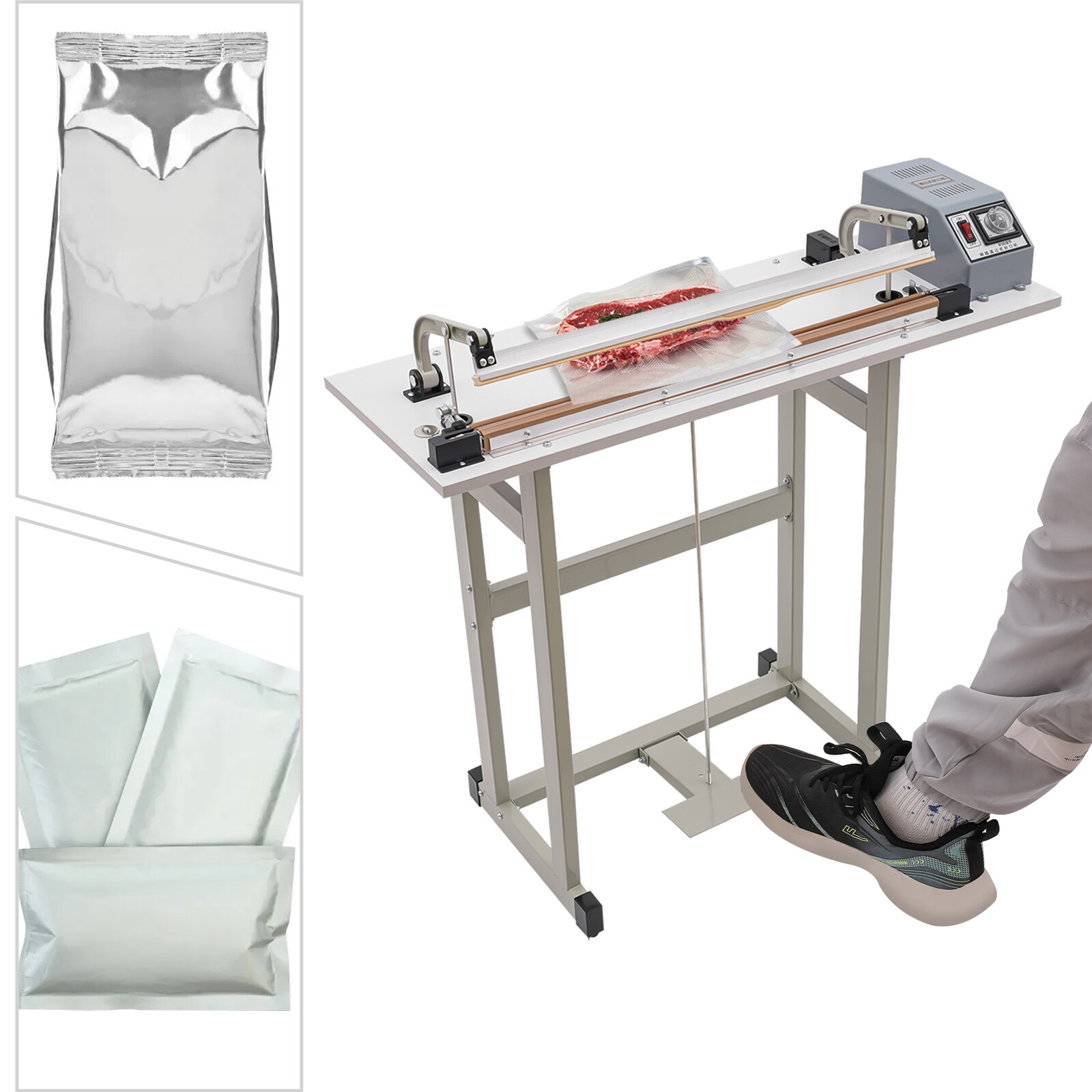 Plastic Bag Impulse Heat Sealer - 22.83인치 풋 페달 임펄스 열 실러(커터