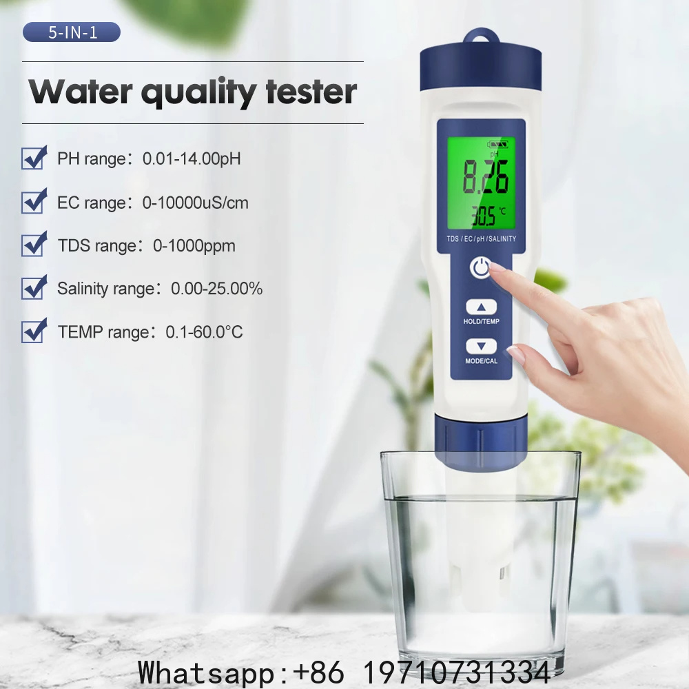 5 in 1 디지털 PH 측정기 TDS EC 염도 온도 - Ph Meter Digital Water Tester 리뷰 및 가격