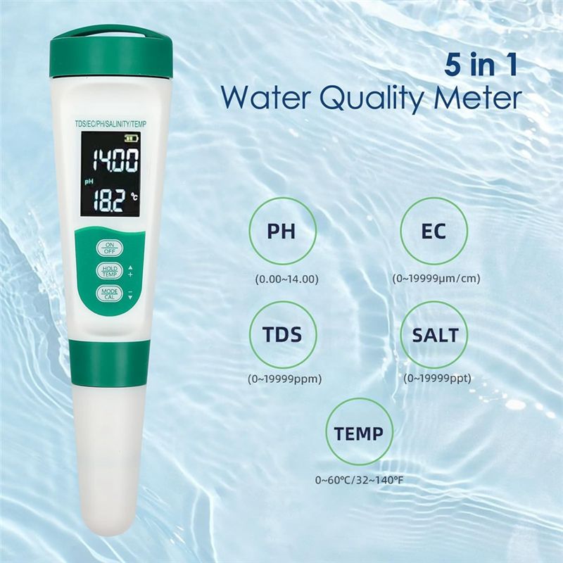 AT02-5 In1 디지털 PH 측정기 고정밀 수질 테 - Ph Meter Digital Water Tester 리뷰 및 가격