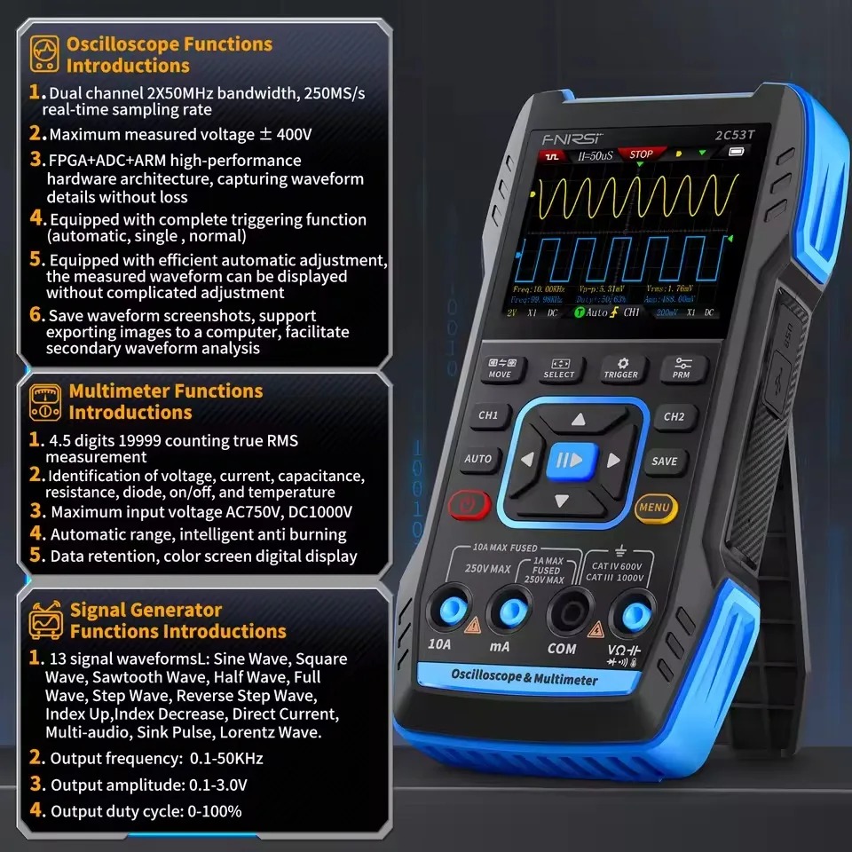 2C23T 3-in-1 휴대용 오실로스코프 멀티미터 신 - Fnirsi Digital Oscilloscope Handheld 리뷰 및 가격