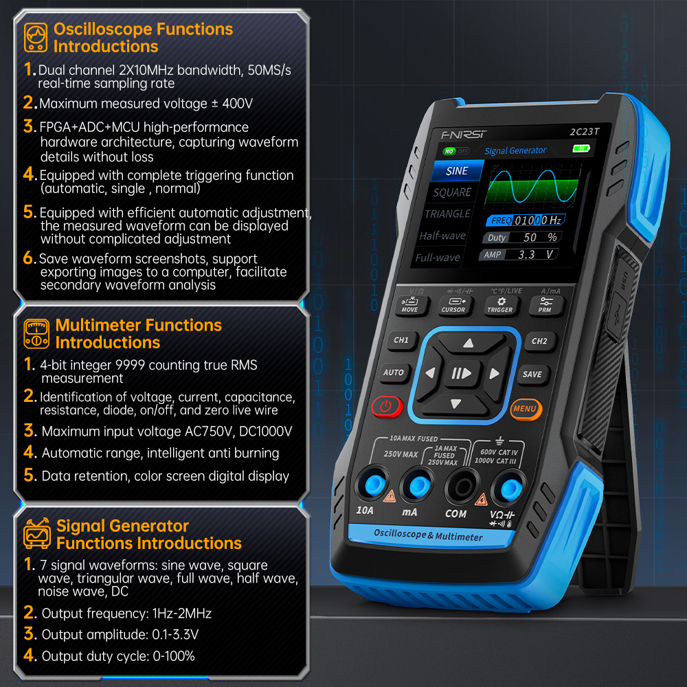 2C23T 3-in-1 디지털 오실로스코프 10MHz  - Fnirsi Digital Oscilloscope Handheld 리뷰 및 가격